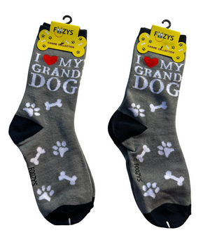 FOOZY'S I Love My Grand Dog - Adult Socks, Set of 2