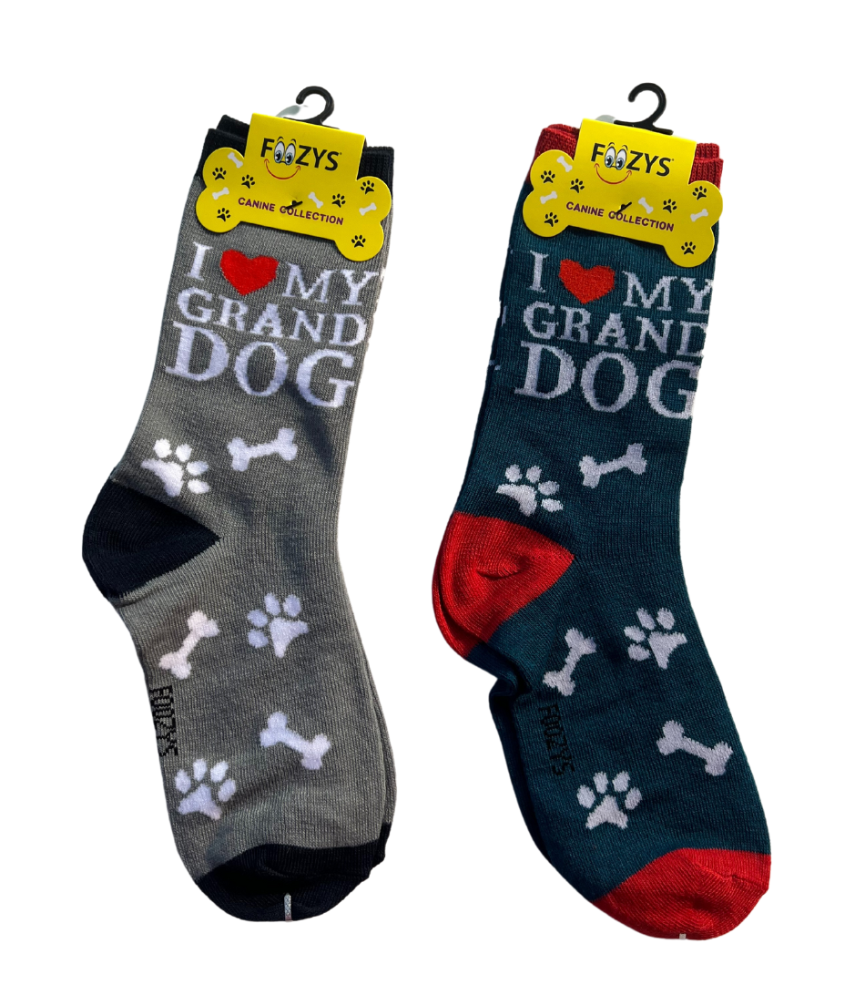 FOOZY'S I Love My Grand Dog - Adult Socks, Set of 2 - Socks and