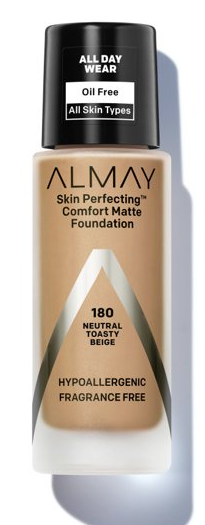 Almay Skin Perfecting Comfort Matte Foundation, Hypoallergenic, Cruelty Free, Fragrance Free, Dermatologist Tested Liquid Makeup