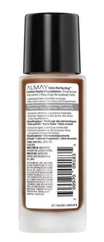 Almay Skin Perfecting Comfort Matte Foundation, Hypoallergenic, Cruelty Free, Fragrance Free, Dermatologist Tested Liquid Makeup