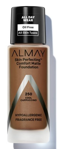 Almay Skin Perfecting Comfort Matte Foundation, Hypoallergenic, Cruelty Free, Fragrance Free, Dermatologist Tested Liquid Makeup