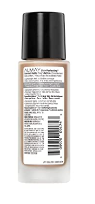 Almay Skin Perfecting Comfort Matte Foundation, Hypoallergenic, Cruelty Free, Fragrance Free, Dermatologist Tested Liquid Makeup