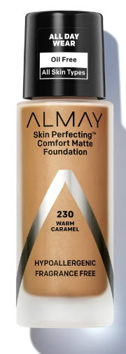 Almay Skin Perfecting Comfort Matte Foundation, Hypoallergenic, Cruelty Free, Fragrance Free, Dermatologist Tested Liquid Makeup