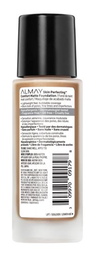 Almay Skin Perfecting Comfort Matte Foundation, Hypoallergenic, Cruelty Free, Fragrance Free, Dermatologist Tested Liquid Makeup