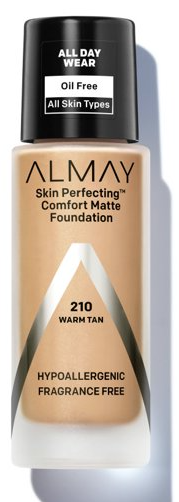 Almay Skin Perfecting Comfort Matte Foundation, Hypoallergenic, Cruelty Free, Fragrance Free, Dermatologist Tested Liquid Makeup