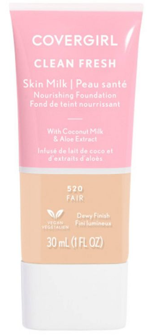 COVERGIRL Clean Fresh Skin Milk, Clean Vegan Formula, 1 FL. OZ, Lightweight Foundation