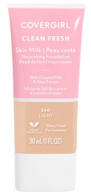 COVERGIRL Clean Fresh Skin Milk, Clean Vegan Formula, 1 FL. OZ, Lightweight Foundation