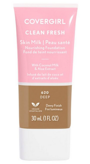 COVERGIRL Clean Fresh Skin Milk, Clean Vegan Formula, 1 FL. OZ, Lightweight Foundation