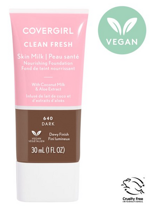 COVERGIRL Clean Fresh Skin Milk, Clean Vegan Formula, 1 FL. OZ, Lightweight Foundation