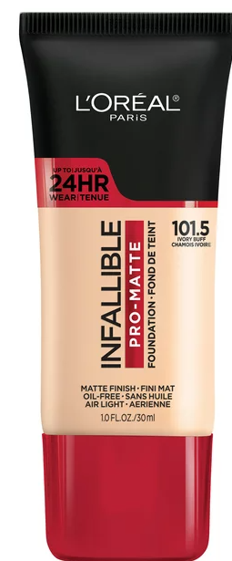 L'OREAL Paris Infallible Pro-Matte 24 Hour Wear Foundation, Oil Free 1.0 FL OZ/ 30 ml.