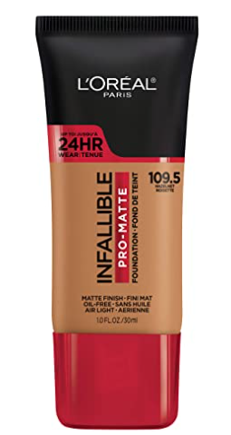 L'OREAL Paris Infallible Pro-Matte 24 Hour Wear Foundation, Oil Free 1.0 FL OZ/ 30 ml.