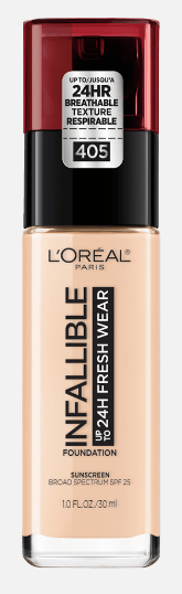 L'Oreal Infallible 24 HR Foundation, 1.0 FL. OZ.