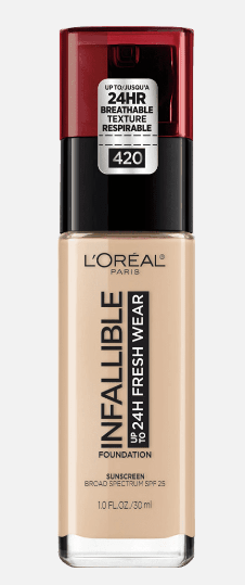 L'Oreal Infallible 24 HR Foundation, 1.0 FL. OZ.