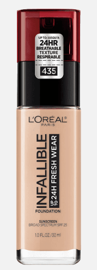 L'Oreal Infallible 24 HR Foundation, 1.0 FL. OZ.