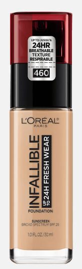 L'Oreal Infallible 24 HR Foundation, 1.0 FL. OZ.