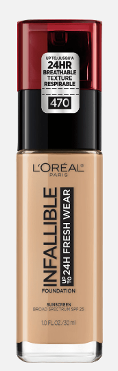 L'Oreal Infallible 24 HR Foundation, 1.0 FL. OZ.