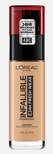 L'Oreal Infallible 24 HR Foundation, 1.0 FL. OZ.