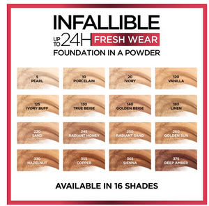 L'Oreal Infallible 24 HR Fresh Wear Foundation In A Powder 0.31 OZ.