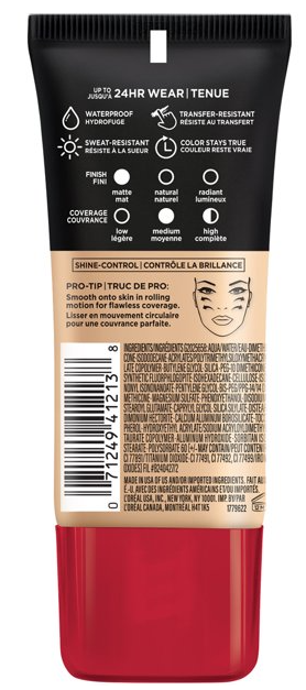 L'OREAL Paris Infallible Pro-Matte 24 Hour Wear Foundation, Oil Free 1.0 FL OZ/ 30 ml.