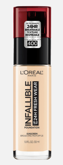 L'Oreal Infallible 24 HR Foundation, 1.0 FL. OZ.