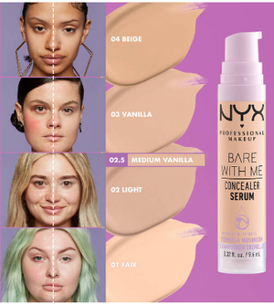 NYX Professional Makeup Bare With Me Concealer Serum, Medium Coverage, 0.32 fl. oz.