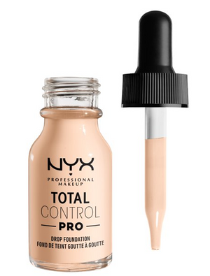 NYX Professional Makeup Total Control Pro Drop Foundation, Skin-true buildable coverage, clean vegan formula