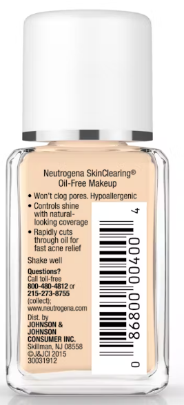 Neutrogena Skin Clearing Oil Free Makeup 1FL. OZ.