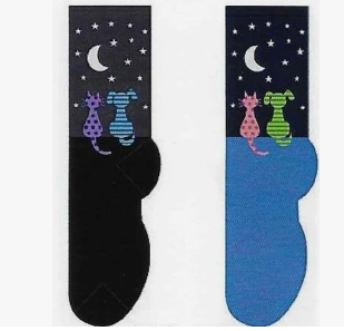 FOOZY'S Adult Socks - Cat & Dog,  Set of 2 Pair of Black and Blue